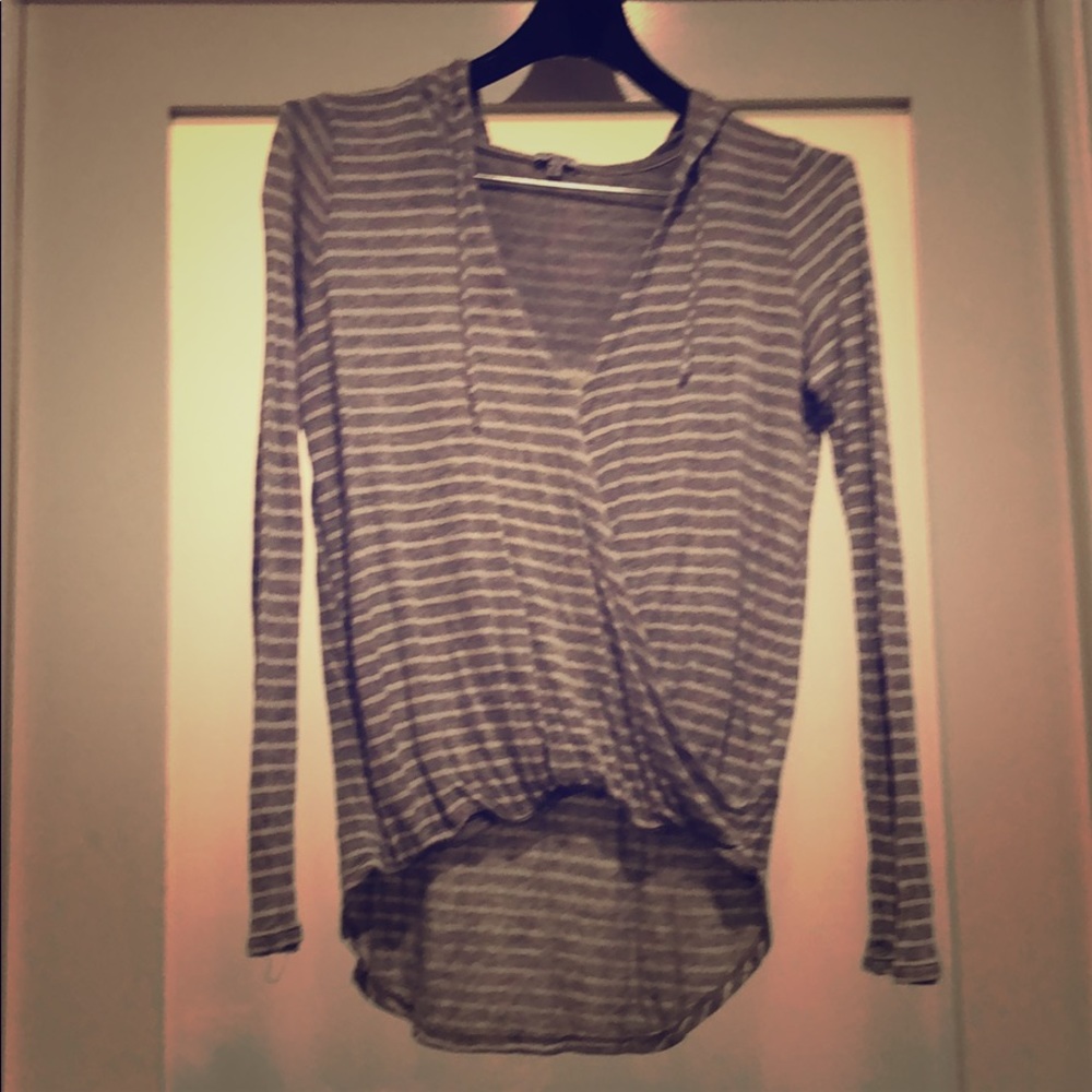 Splendid hooded crossover top